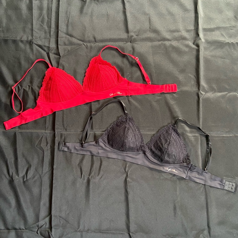 Black and red bralette set